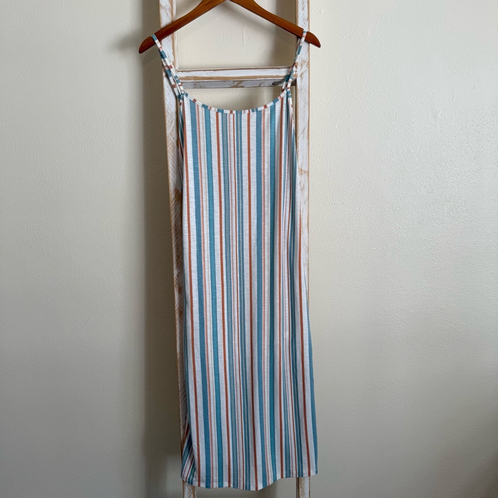 ROXY Beachy Boho Striped Colorful Women's Summer Dress Size M
